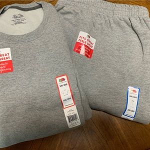 Fruit of the Loom Grey Sweatsuit Set - 3XL - NWT